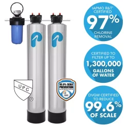 Water Filtration Systems Pelican Water 15 GPM Whole House Water Filtration And NaturSoft Water Softener Alternative System -Honey Can Do Shop metallic pelican water whole house water filters thd pse2000 66 1000