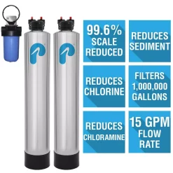 Water Filtration Systems Pelican Water 15 GPM Whole House Water Filtration And NaturSoft Water Softener Alternative System -Honey Can Do Shop metallic pelican water whole house water filters thd pse2000 76 1000