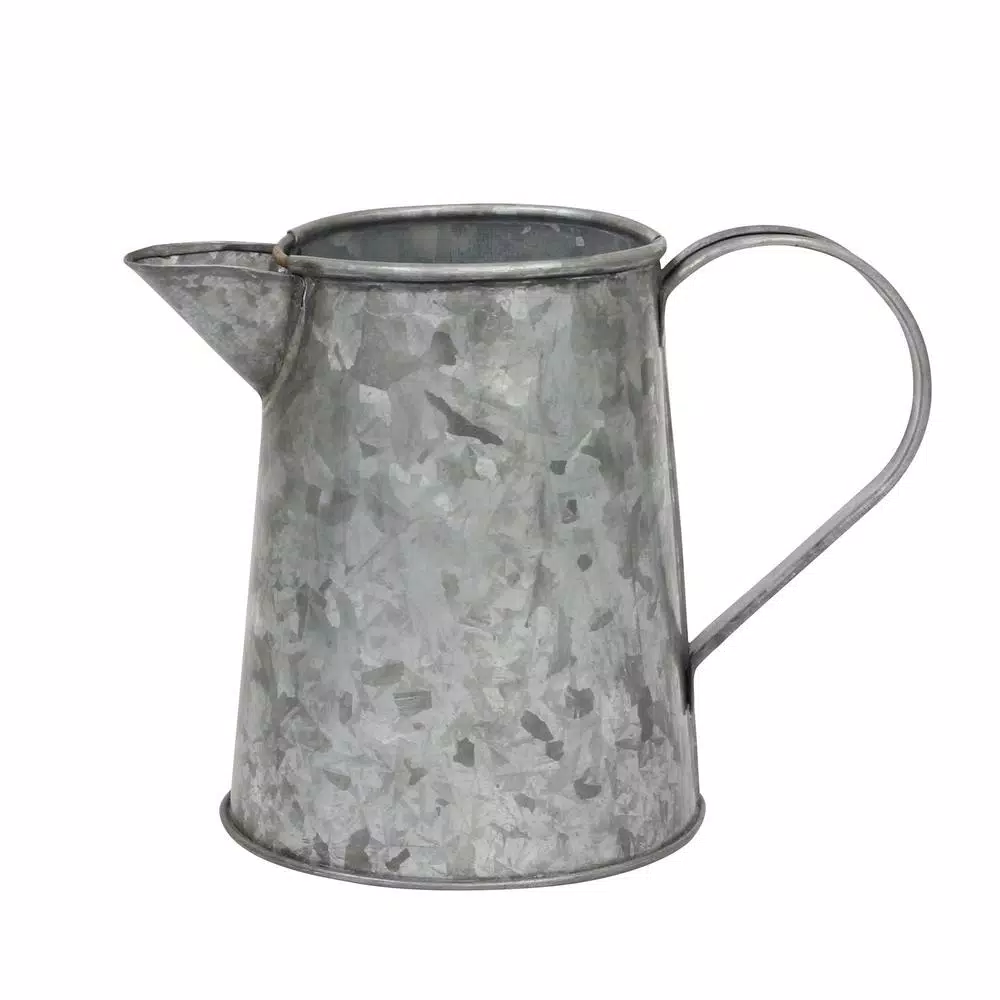 Food Storage Stonebriar Collection 7 In. X 4 In. Antique Galvanized Metal Jug 3 Food Storage Stonebriar Collection 7 In. X 4 In. Antique Galvanized Metal Jug