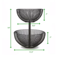 Countertop Storage Mind Reader Black 2-Tier Mesh Decorative Fruit Bowl -Honey Can Do Shop mind reader fruit baskets 2tmfb blk 76 1000