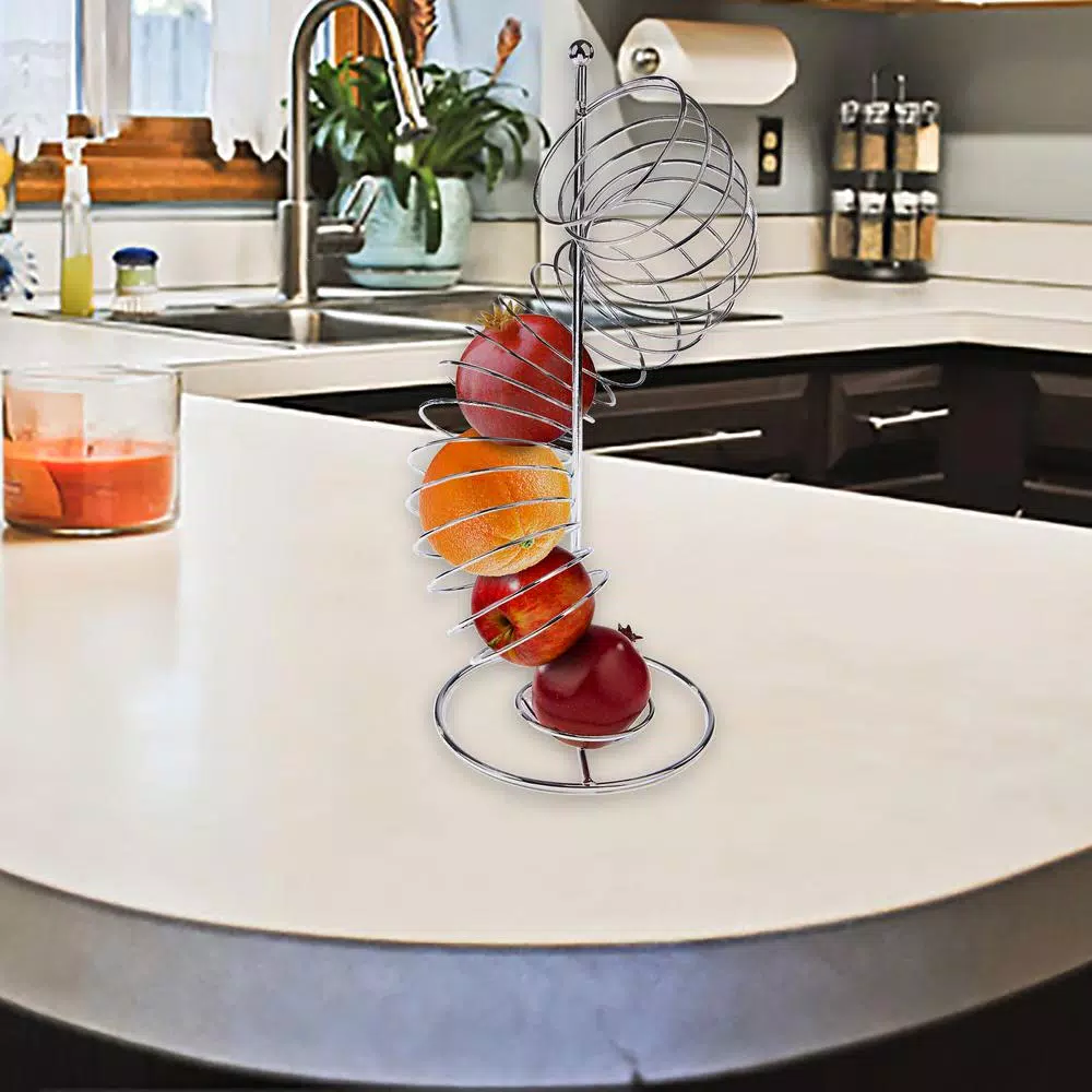 Countertop Storage Mind Reader Stainless Steel Twisted Orange Fruit Holder In Silver 9 Countertop Storage Mind Reader Stainless Steel Twisted Orange Fruit Holder In Silver - Image 7