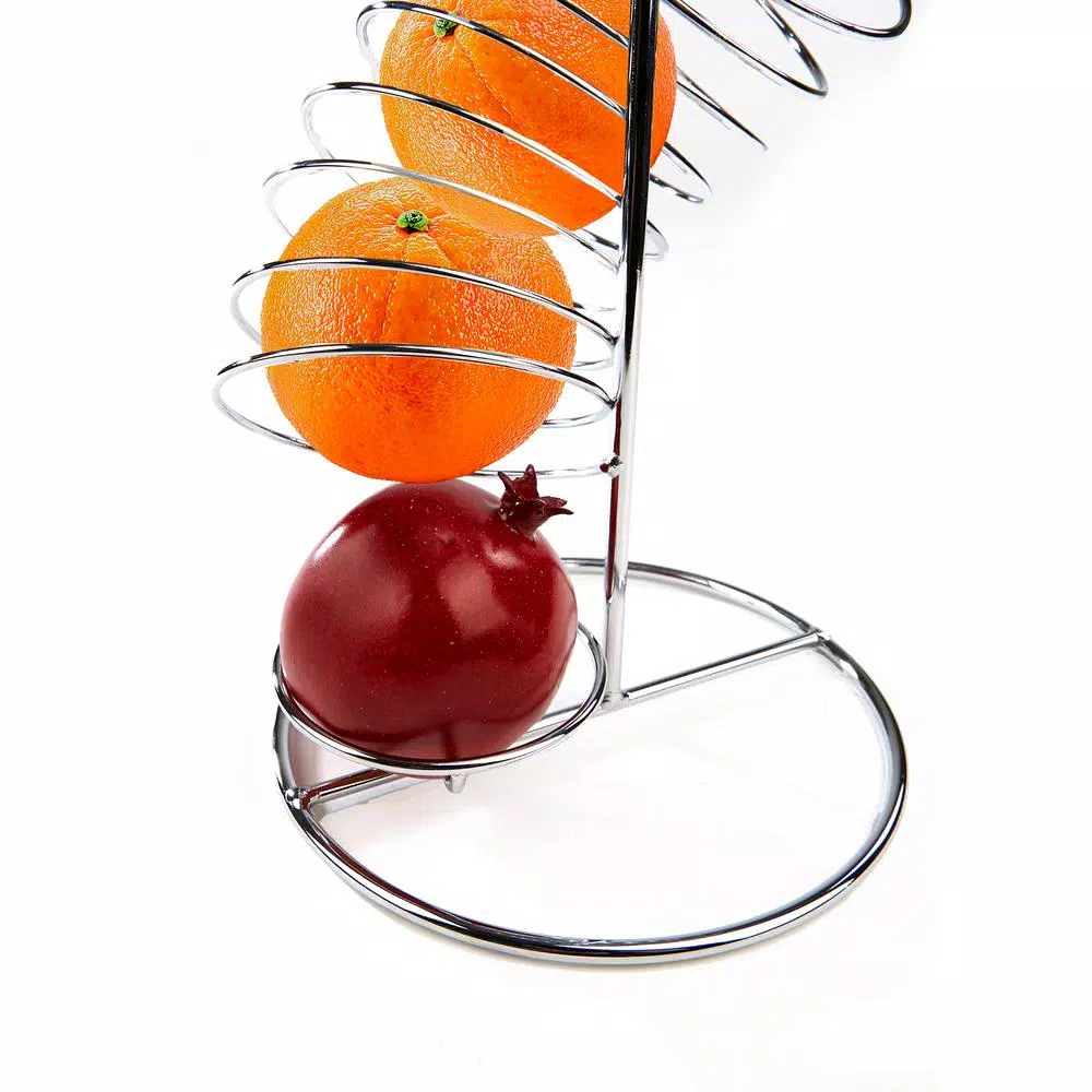Countertop Storage Mind Reader Stainless Steel Twisted Orange Fruit Holder In Silver 4 Countertop Storage Mind Reader Stainless Steel Twisted Orange Fruit Holder In Silver - Image 2