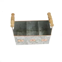 Countertop Storage Mind Reader Silver Galvanized Utensils Caddy Kitchen Condiment Organizer -Honey Can Do Shop mind reader silverware caddies 2handgalc sil 44 1000