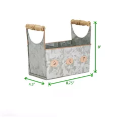 Countertop Storage Mind Reader Silver Galvanized Utensils Caddy Kitchen Condiment Organizer -Honey Can Do Shop mind reader silverware caddies 2handgalc sil 76 1000