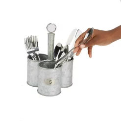 Countertop Storage Mind Reader Silver Metal 3 Cup Utensils Caddy Cutlery Holder Flatware And Silverware Organizer -Honey Can Do Shop mind reader silverware caddies 3sgcadut sil 31 1000