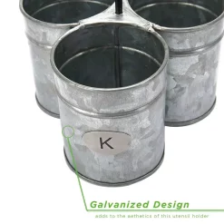 Countertop Storage Mind Reader 10 In. H X 7 In. W X 7 In. H Silver Metal 3 Section Utensil Holder, Utensil Caddy -Honey Can Do Shop mind reader silverware caddies brute3 sil 4f 1000