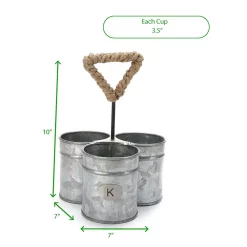 Countertop Storage Mind Reader 10 In. H X 7 In. W X 7 In. H Silver Metal 3 Section Utensil Holder, Utensil Caddy -Honey Can Do Shop mind reader silverware caddies brute3 sil 76 1000