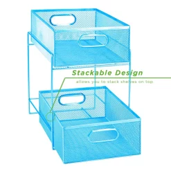 Countertop Storage Mind Reader 12.25 In. H X 8.25 In. W X 12.38 In. L Modern Blue Metal Flatware Organizer, Utensil Caddy -Honey Can Do Shop mind reader silverware caddies cabask2t blu 1f 1000