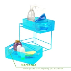 Countertop Storage Mind Reader 12.25 In. H X 8.25 In. W X 12.38 In. L Modern Blue Metal Flatware Organizer, Utensil Caddy -Honey Can Do Shop mind reader silverware caddies cabask2t blu 44 1000