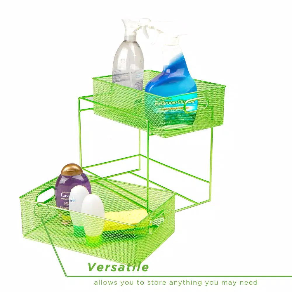 Countertop Storage Mind Reader 12.25 In. H X 8.25 In. W X 12.38 In. L Modern Green Metal Flatware Organizer, Utensil Caddy 7 Countertop Storage Mind Reader 12.25 In. H X 8.25 In. W X 12.38 In. L Modern Green Metal Flatware Organizer, Utensil Caddy - Image 5