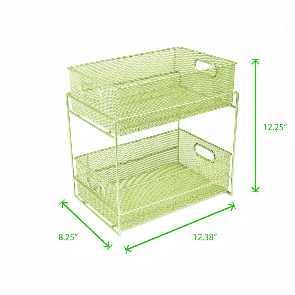 Countertop Storage Mind Reader 12.25 In. H X 8.25 In. W X 12.38 In. L Modern Green Metal Flatware Organizer, Utensil Caddy 9 Countertop Storage Mind Reader 12.25 In. H X 8.25 In. W X 12.38 In. L Modern Green Metal Flatware Organizer, Utensil Caddy - Image 7