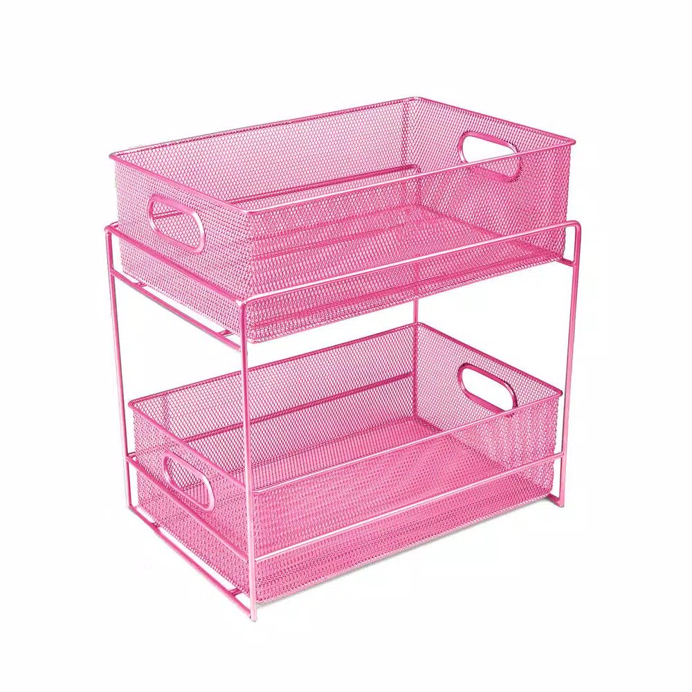 Countertop Storage Mind Reader 12.25 In. H X 8.25 In. W X 12.38 In. L Modern Pink Metal Flatware Organizer, Utensil Caddy 3 Countertop Storage Mind Reader 12.25 In. H X 8.25 In. W X 12.38 In. L Modern Pink Metal Flatware Organizer, Utensil Caddy