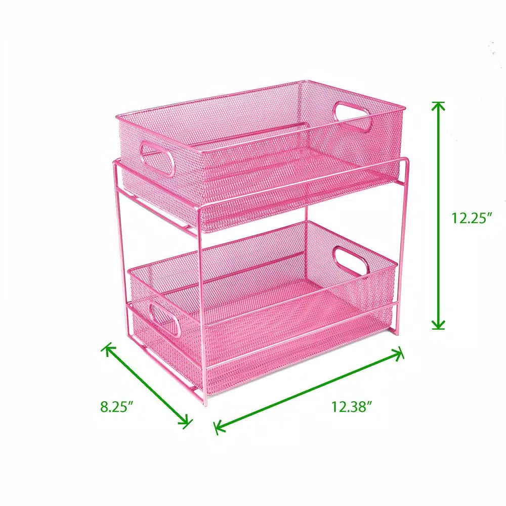 Countertop Storage Mind Reader 12.25 In. H X 8.25 In. W X 12.38 In. L Modern Pink Metal Flatware Organizer, Utensil Caddy 9 Countertop Storage Mind Reader 12.25 In. H X 8.25 In. W X 12.38 In. L Modern Pink Metal Flatware Organizer, Utensil Caddy - Image 7