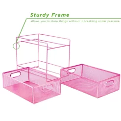 Countertop Storage Mind Reader 12.25 In. H X 8.25 In. W X 12.38 In. L Modern Pink Metal Flatware Organizer, Utensil Caddy 14 Countertop Storage Mind Reader 12.25 In. H X 8.25 In. W X 12.38 In. L Modern Pink Metal Flatware Organizer, Utensil Caddy -Honey Can Do Shop mind reader silverware caddies cabask2t pnk fa 1000