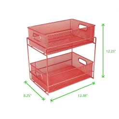 Countertop Storage Mind Reader 12.25 In. H X 8.25 In. W X 12.38 In. L Modern Red Metal Flatware Organizer, Utensil Caddy -Honey Can Do Shop mind reader silverware caddies cabask2t red 76 1000