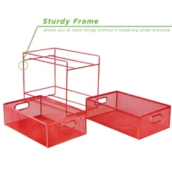 Countertop Storage Mind Reader 12.25 In. H X 8.25 In. W X 12.38 In. L Modern Red Metal Flatware Organizer, Utensil Caddy -Honey Can Do Shop mind reader silverware caddies cabask2t red fa 1000