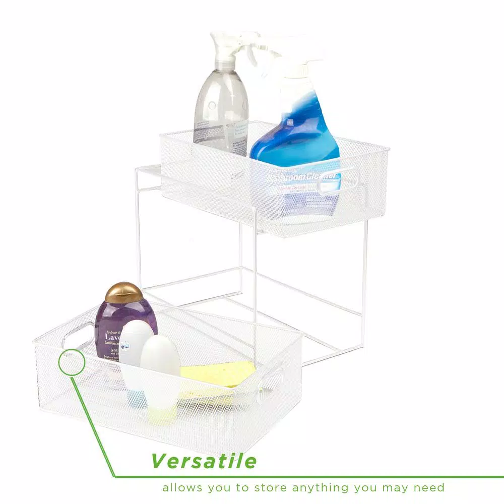 Countertop Storage Mind Reader 12.25 In. H X 8.25 In. W X 12.38 In. L Modern White Metal Flatware Organizer, Utensil Caddy 7 Countertop Storage Mind Reader 12.25 In. H X 8.25 In. W X 12.38 In. L Modern White Metal Flatware Organizer, Utensil Caddy - Image 5