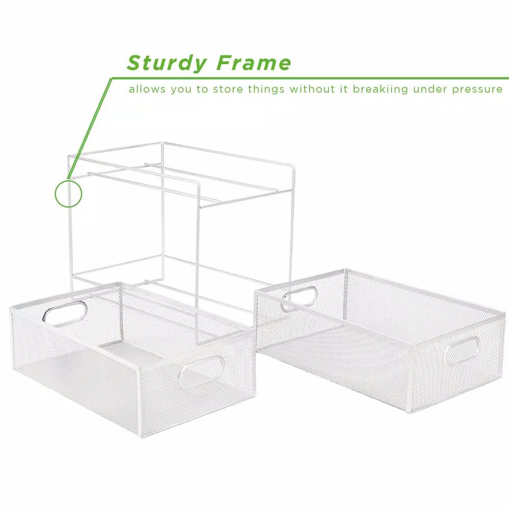 Countertop Storage Mind Reader 12.25 In. H X 8.25 In. W X 12.38 In. L Modern White Metal Flatware Organizer, Utensil Caddy 8 Countertop Storage Mind Reader 12.25 In. H X 8.25 In. W X 12.38 In. L Modern White Metal Flatware Organizer, Utensil Caddy - Image 6