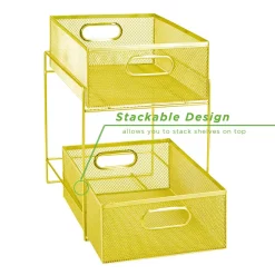 Countertop Storage Mind Reader 12.25 In. H X 8.25 In. W X 12.38 In. L Modern Yellow Metal Flatware Organizer, Utensil Caddy -Honey Can Do Shop mind reader silverware caddies cabask2t ylw 1f 1000