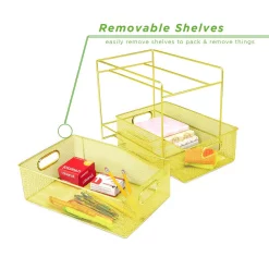 Countertop Storage Mind Reader 12.25 In. H X 8.25 In. W X 12.38 In. L Modern Yellow Metal Flatware Organizer, Utensil Caddy -Honey Can Do Shop mind reader silverware caddies cabask2t ylw 4f 1000