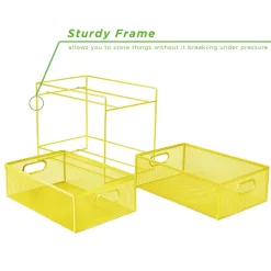 Countertop Storage Mind Reader 12.25 In. H X 8.25 In. W X 12.38 In. L Modern Yellow Metal Flatware Organizer, Utensil Caddy -Honey Can Do Shop mind reader silverware caddies cabask2t ylw fa 1000