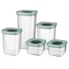 Food Storage BergHOFF Leo 5-Piece Smart Seal Container Set 2 Food Storage BergHOFF Leo 5-Piece Smart Seal Container Set -Honey Can Do Shop mint berghoff kitchen canisters 3950129 64 1000