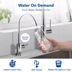 Water Filtration Systems Express Water Express Water Reverse Osmosis 5 Stage Water Filtration System – With Faucet, Tank, And 4 Replacement Filters – 100 GPD 12 Water Filtration Systems Express Water Express Water Reverse Osmosis 5 Stage Water Filtration System – With Faucet, Tank, And 4 Replacement Filters – 100 GPD -Honey Can Do Shop modern chrome express water reverse osmosis systems ro10mx 1d 1000