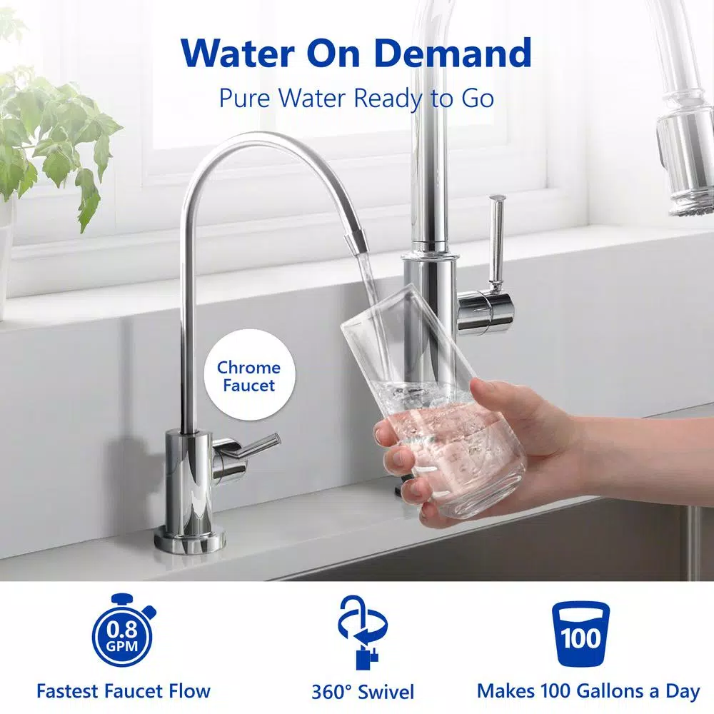 Water Filtration Systems Express Water Express Water Reverse Osmosis 5 Stage Water Filtration System – With Faucet, Tank, And 4 Replacement Filters – 100 GPD 7 Water Filtration Systems Express Water Express Water Reverse Osmosis 5 Stage Water Filtration System – With Faucet, Tank, And 4 Replacement Filters – 100 GPD - Image 5