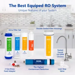 Water Filtration Systems Express Water Express Water Reverse Osmosis 5 Stage Water Filtration System – With Faucet, Tank, And 4 Replacement Filters – 100 GPD 10 Water Filtration Systems Express Water Express Water Reverse Osmosis 5 Stage Water Filtration System – With Faucet, Tank, And 4 Replacement Filters – 100 GPD -Honey Can Do Shop modern chrome express water reverse osmosis systems ro10mx 40 1000