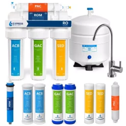 Water Filtration Systems Express Water Reverse Osmosis Water Filtration System 5 Stage RO Filter With Faucet And Tank 4 Free Replacement Filters 50 GPD