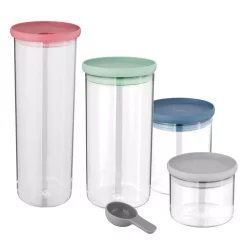 Food Storage BergHOFF Leo Covered Container Set And Scoop (Set Of 4) -Honey Can Do Shop multi berghoff food storage containers 2219008 76 1000