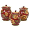 Food Storage Certified International Sunset Sunflower 3-Piece Ceramic Canister Set -Honey Can Do Shop multi color certified international kitchen canisters 22226 64 1000
