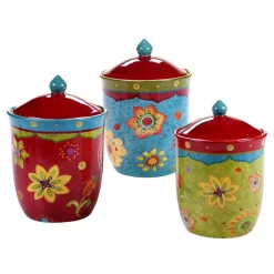 Food Storage Certified International 3-Piece Tunisian Sunset Canister Set