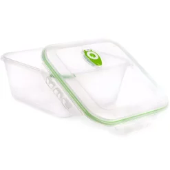 Ozeri INSTAVACTM Green Earth Food Storage Container Set, BPA-Free 8-Piece Nesting Set With Vacuum Seal And Locking Lids -Honey Can Do Shop n a ozeri food storage containers fs1 1f 1000