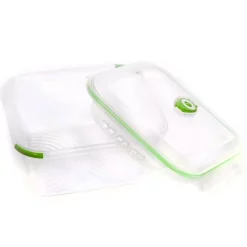 Ozeri INSTAVACTM Green Earth Food Storage Container Set, BPA-Free 8-Piece Nesting Set With Vacuum Seal And Locking Lids -Honey Can Do Shop n a ozeri food storage containers fs1 44 1000