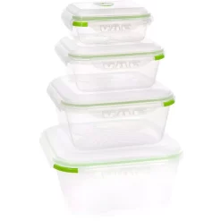 Ozeri INSTAVACTM Green Earth Food Storage Container Set, BPA-Free 8-Piece Nesting Set With Vacuum Seal And Locking Lids -Honey Can Do Shop n a ozeri food storage containers fs1 4f 1000