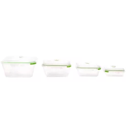 Ozeri INSTAVACTM Green Earth Food Storage Container Set, BPA-Free 8-Piece Nesting Set With Vacuum Seal And Locking Lids -Honey Can Do Shop n a ozeri food storage containers fs1 c3 1000
