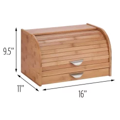 Countertop Storage Honey-Can-Do Bamboo Bread Box With Pull-Out Drawer And Cutting Board -Honey Can Do Shop natural bamboo honey can do bread boxes kch 01081 1f 1000