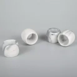 Countertop Storage Creative Home Genuine Natural White Marble Napkin Ring, Napkin Holder For Dinning Table Decoration Set Of 4-Piece -Honey Can Do Shop off white creative home napkin holders 33138 4f 1000