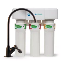 Water Filtration Systems Aquasana 3-Stage Max Flow Under Counter Water Filtration System With Faucet In Oil Rubbed Bronze