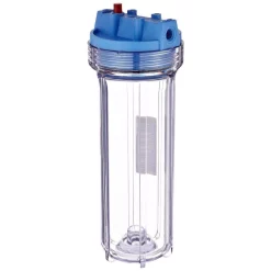 Water Filter Parts Pentek 158117 1/4 In. Inlet/Outlet 10 In. Filter Clear Slim Line Housing With Pressure Release