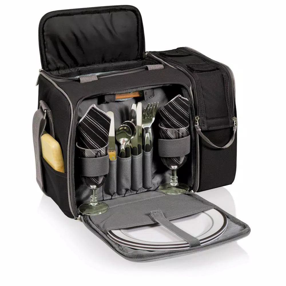 Food Storage Picnic Time Malibu Black Wood Picnic Cooler Tote 3 Food Storage Picnic Time Malibu Black Wood Picnic Cooler Tote