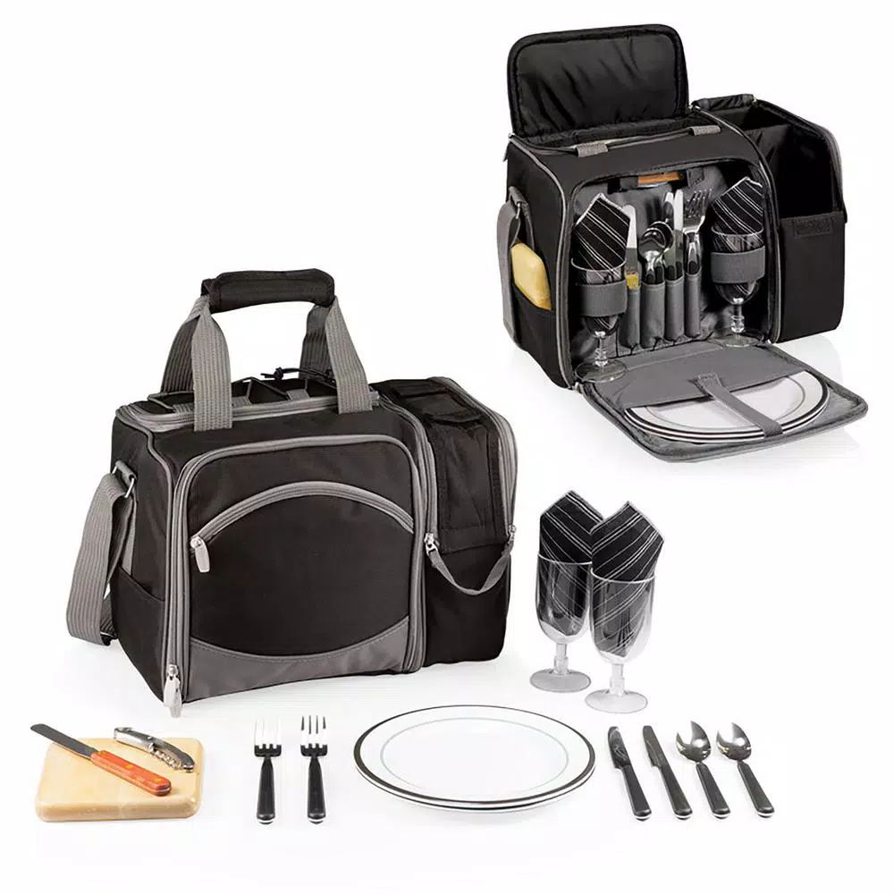 Food Storage Picnic Time Malibu Black Wood Picnic Cooler Tote 4 Food Storage Picnic Time Malibu Black Wood Picnic Cooler Tote - Image 2