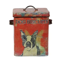 Food Storage 3R Studios Vintage Tin Dog Biscuit Container With Boston Terrier