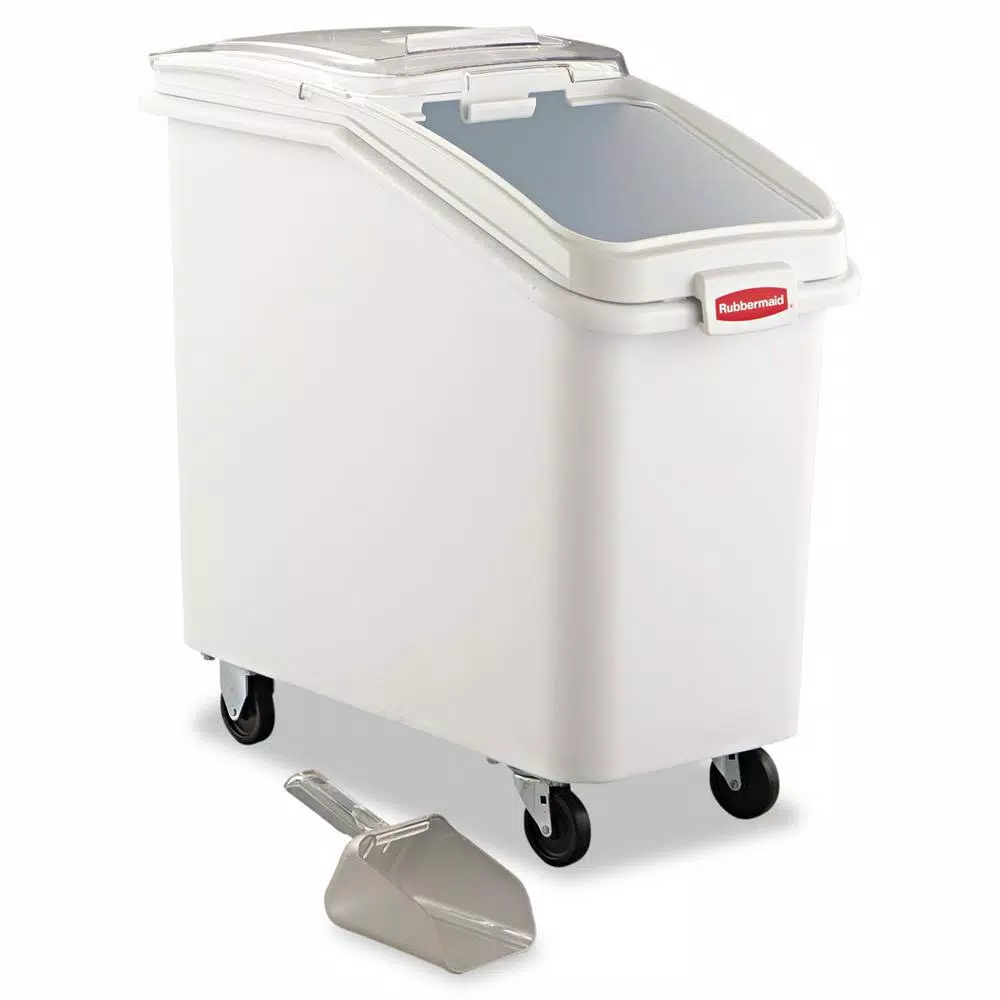 Food Storage Rubbermaid Commercial Products 26.2 Gal. White ProSave Mobile Ingredient Bin 5 Food Storage Rubbermaid Commercial Products 26.2 Gal. White ProSave Mobile Ingredient Bin - Image 3