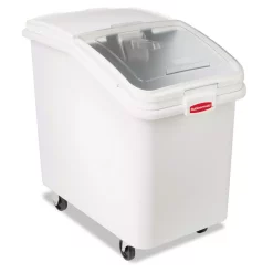 Food Storage Rubbermaid Commercial Products 30.9 Gal. White ProSave Mobile Ingredient Bin With 32 Oz. Scoop