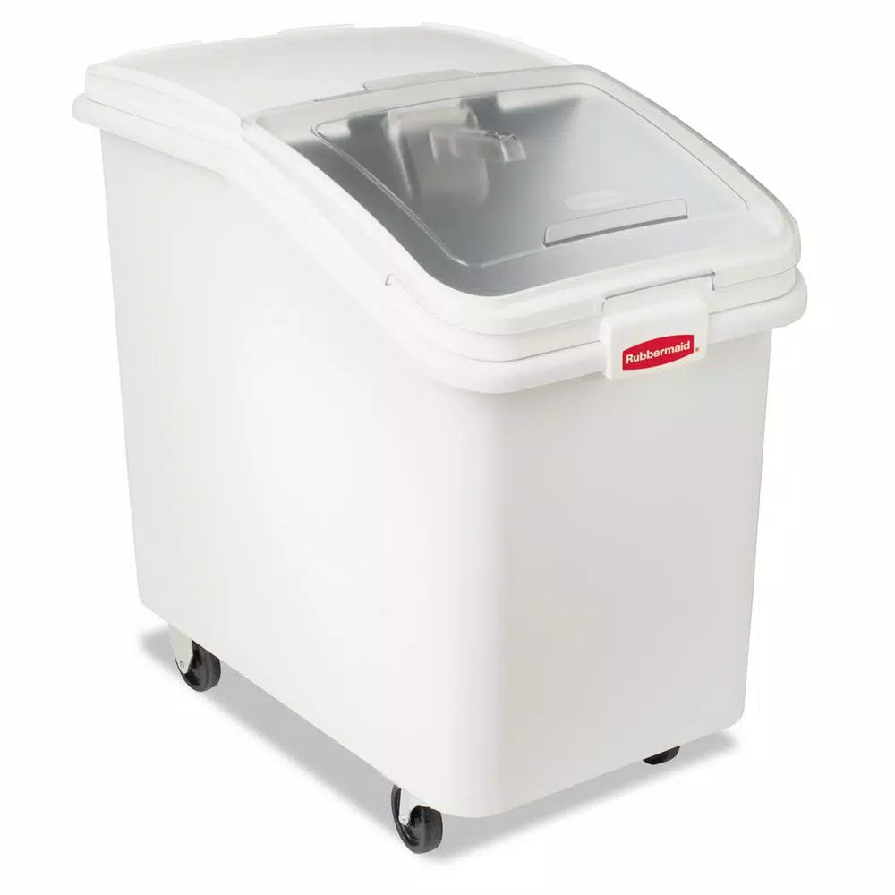 Food Storage Rubbermaid Commercial Products 30.9 Gal. White ProSave Mobile Ingredient Bin With 32 Oz. Scoop 3 Food Storage Rubbermaid Commercial Products 30.9 Gal. White ProSave Mobile Ingredient Bin With 32 Oz. Scoop