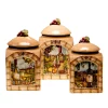 Food Storage Certified International Tuscan View 3-Piece Earthenware Canister Set -Honey Can Do Shop rustic italian certified international kitchen canisters 43240 64 1000