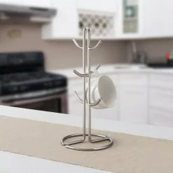 Countertop Storage Home Basics Satin Nickel Mug Tree -Honey Can Do Shop satin nickel mug trees hdc51688 31 1000