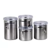 Food Storage Creative Home Set Of 4 Pieces Stainless Steel Canister Container Set With Air Tight Lid And Locking Clamp 2 Food Storage Creative Home Set Of 4 Pieces Stainless Steel Canister Container Set With Air Tight Lid And Locking Clamp -Honey Can Do Shop silver creative home kitchen canisters 50274 64 1000